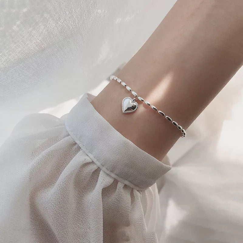 925 silver deals heart bracelet