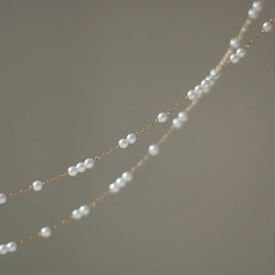 18K Danity Gillian Pearl OT-Bar Chain Necklace (BACKORDER)