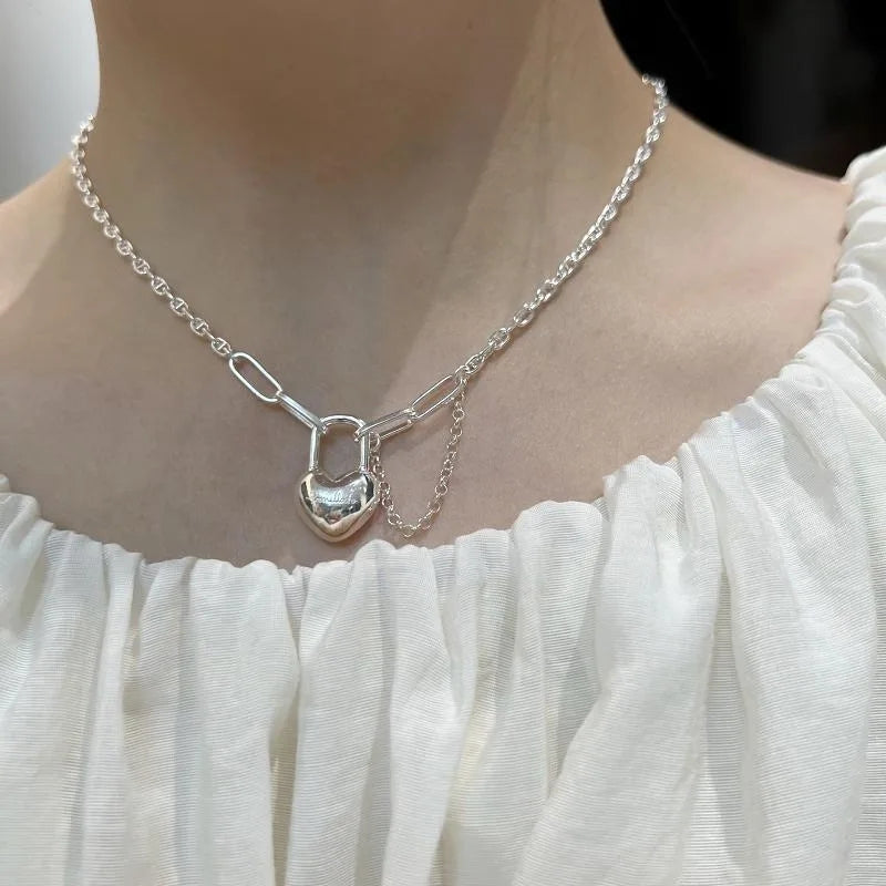 925 Multi-chain Love Lock Necklace (BACKORDER)