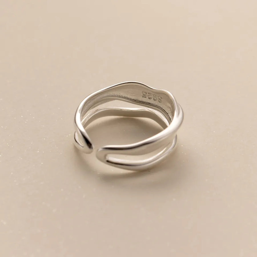925 Wave Layered Tier Ring (BACKORDER)