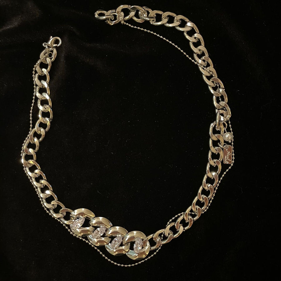 SS Perri Chunky Chain Crystal Necklace (BACKORDER)