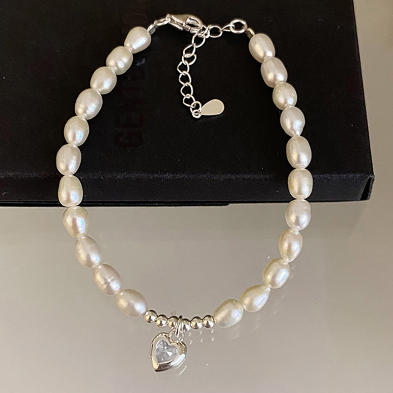 925 Beads x Fresh Water Pearls Love Bracelet