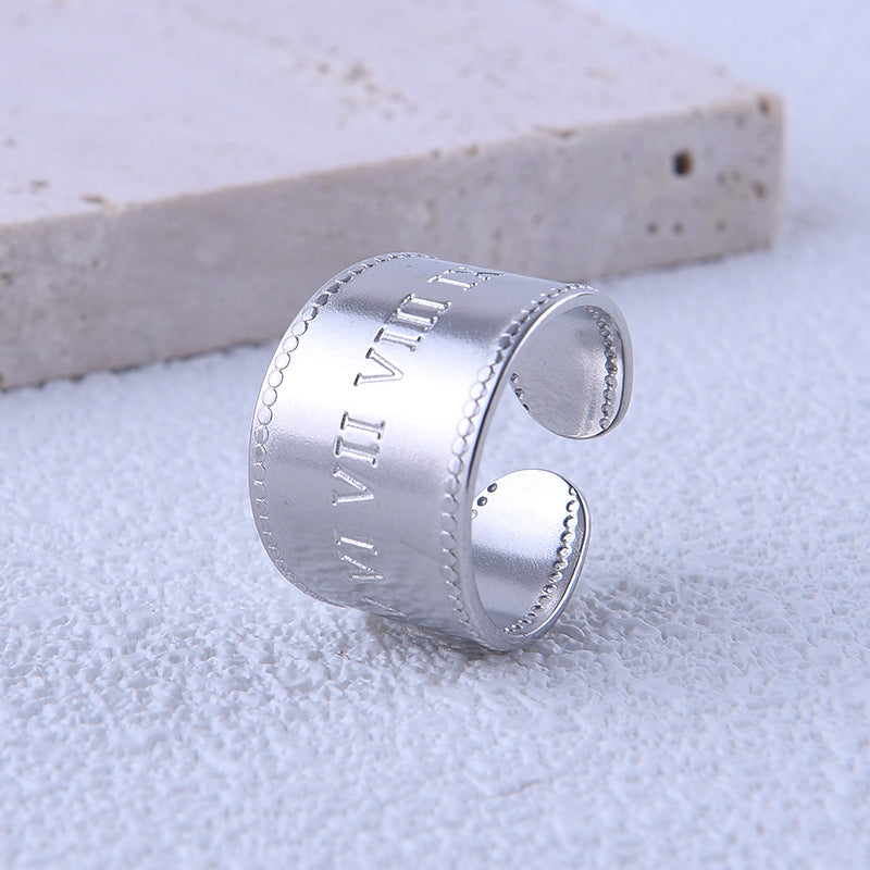 925 Roman Numeric Matte Amour Ring