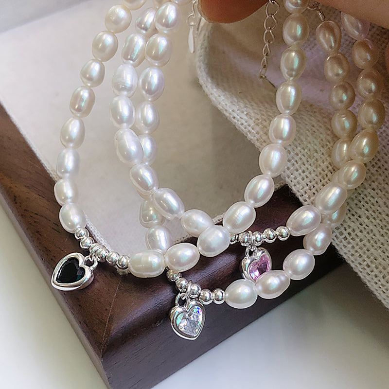 925 Beads x Fresh Water Pearls Love Bracelet
