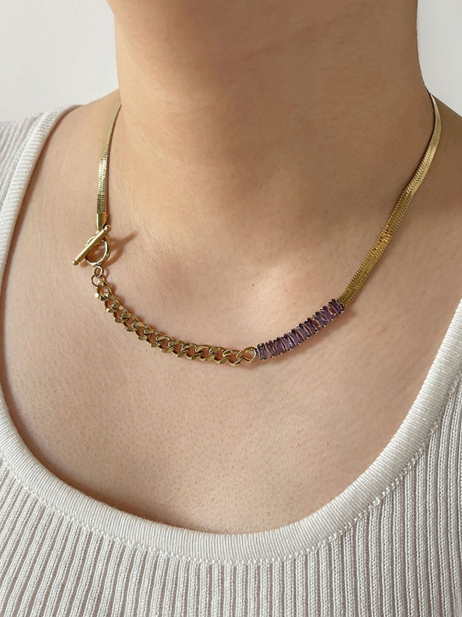 CAPSULE COLLECTION - 18K Astella Side Gems Necklace