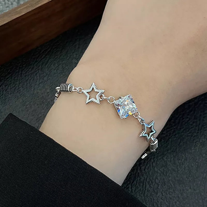 925 Nautical Stars x Crystal Coil Chain Bracelet (BACKORDER)
