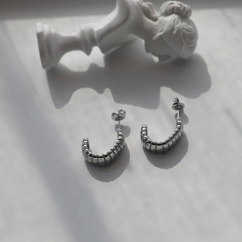 925 Keli Chubs C Hoop Earrings (BACKORDER)