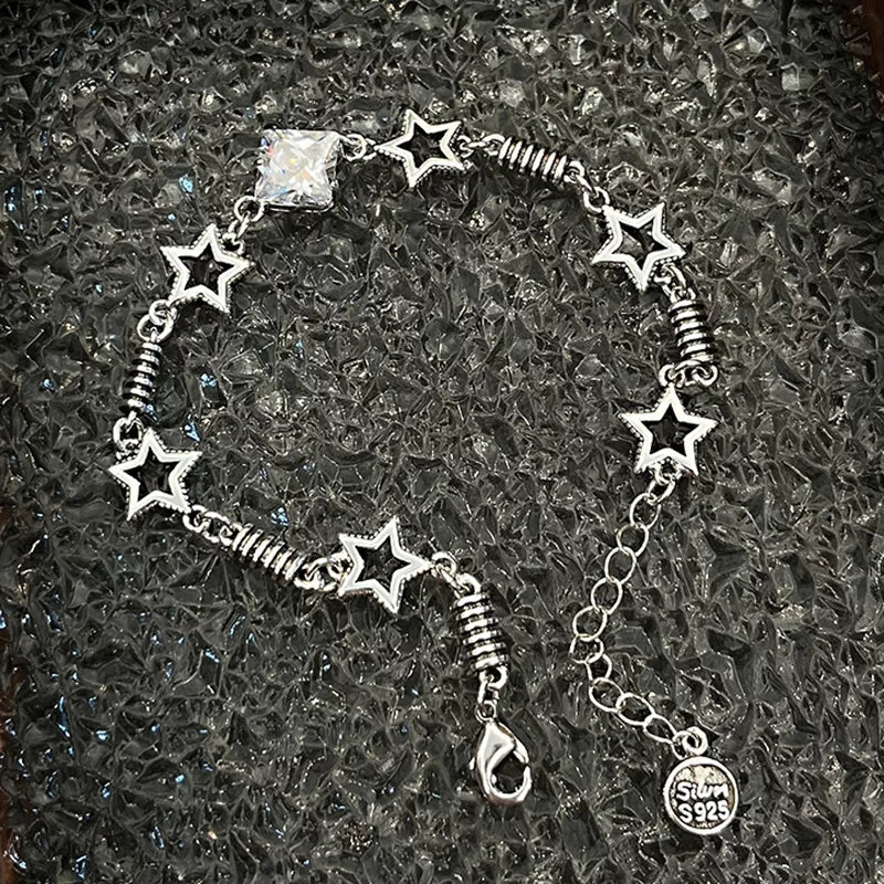 925 Nautical Stars x Crystal Coil Chain Bracelet (BACKORDER)