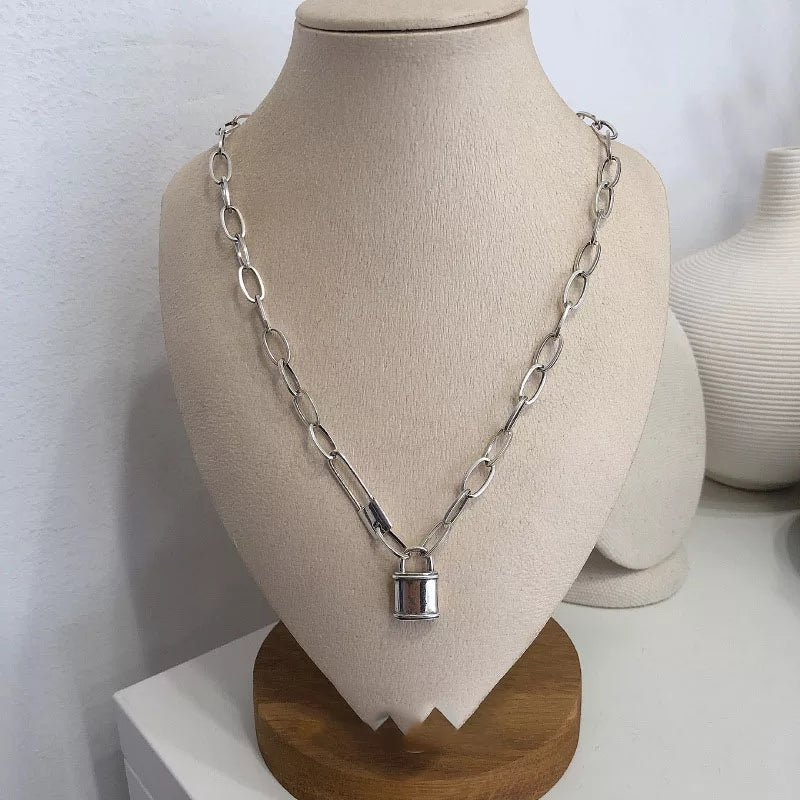 925 Padlock Chain Necklace (BACKORDER)