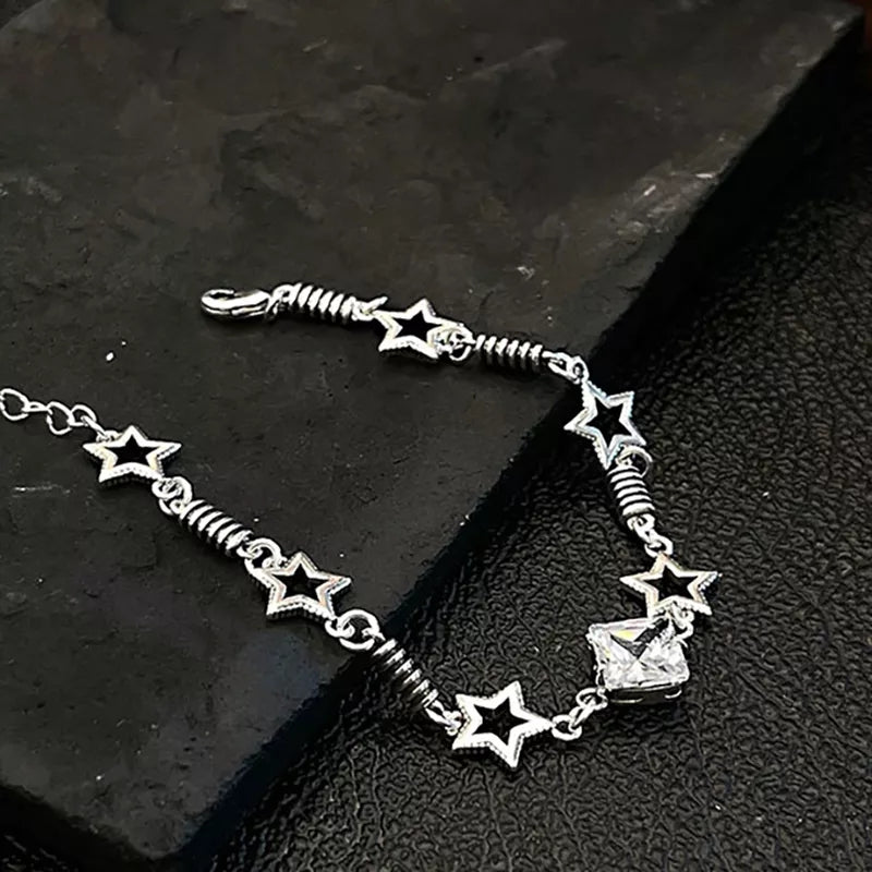 925 Nautical Stars x Crystal Coil Chain Bracelet (BACKORDER)