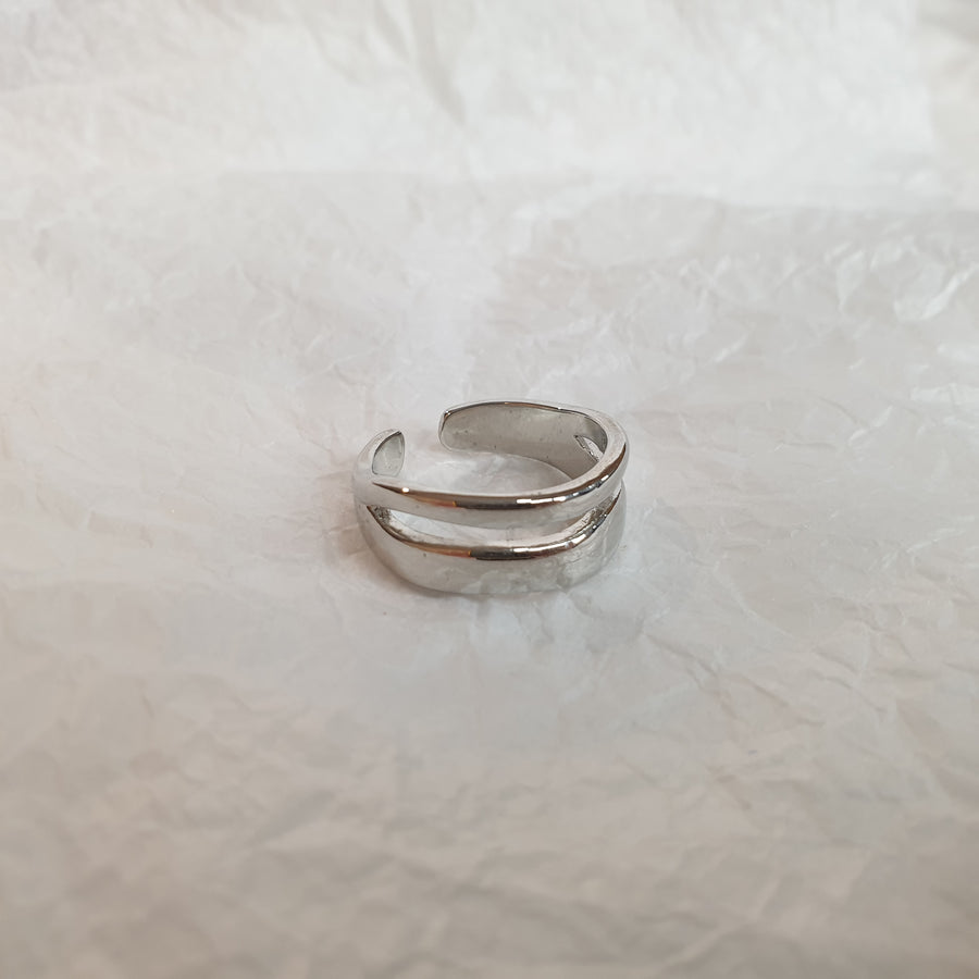 925 Two Tier Water Ripples Ring (BACKORDER)