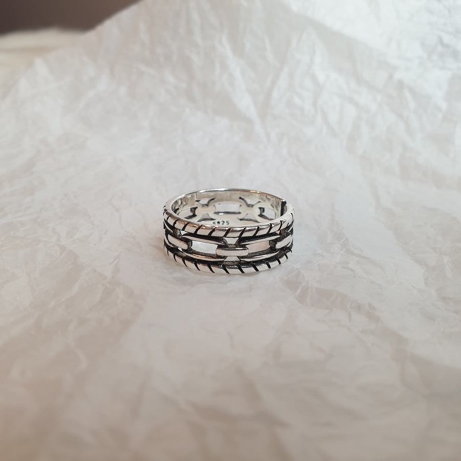 925 Vintage Bold Chain Ring (BACKORDER)