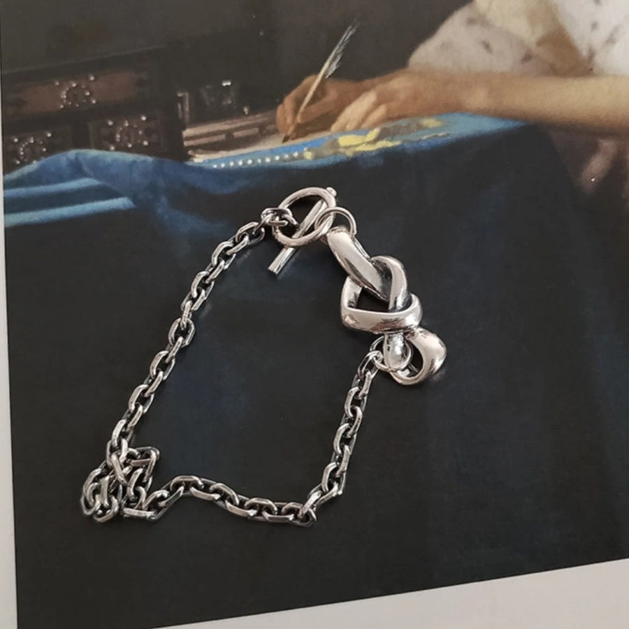 925 Infinite Heart Knot Bracelet (BACKORDER)