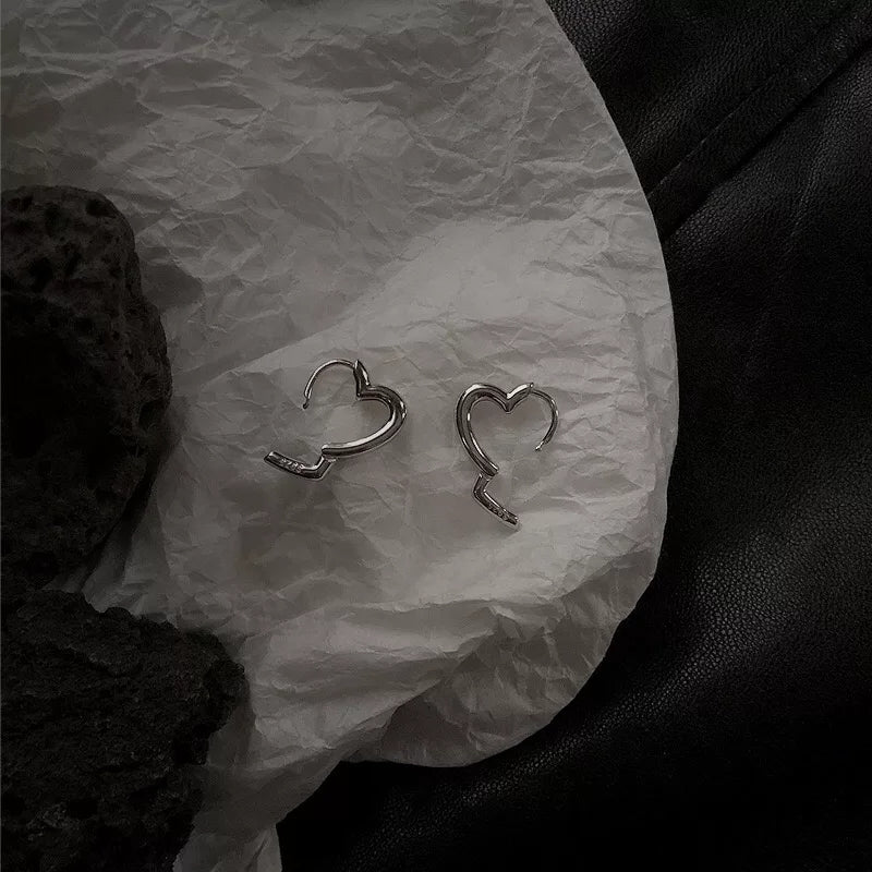 925 Heart Hoop Earrings (BACKORDER)