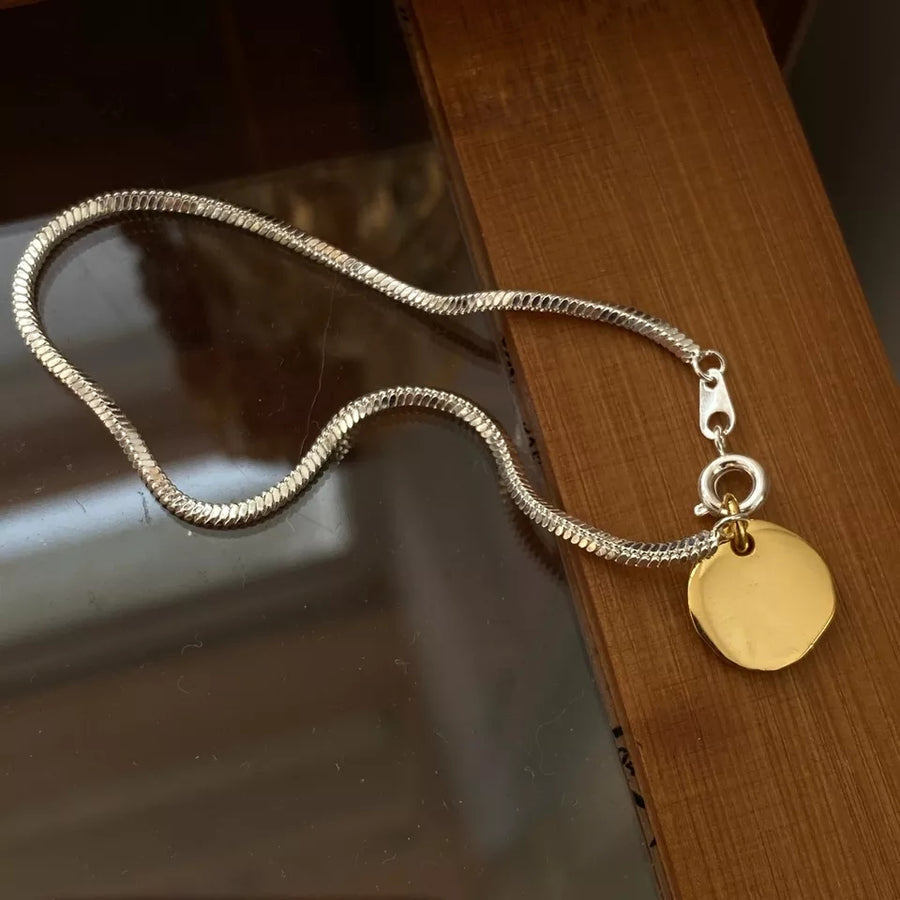 925 Gold Penny Pendant Bracelet