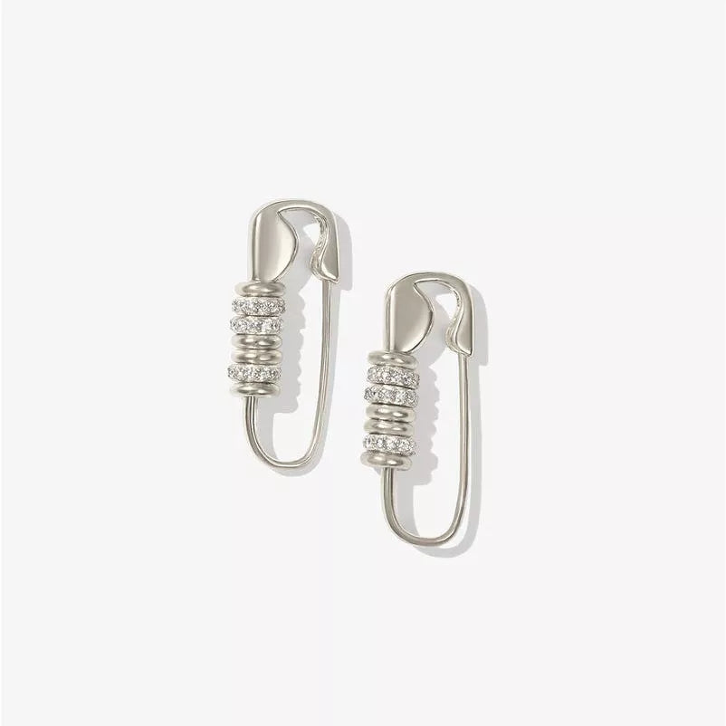 925 Rings Stack Safety Pin Earhoops (BACKORDER)