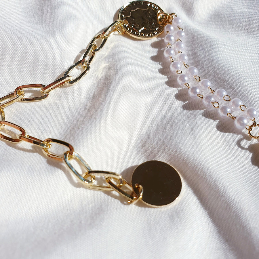 18K Aubrey Antique Coin x Pearls Bracelet (BACKORDER)