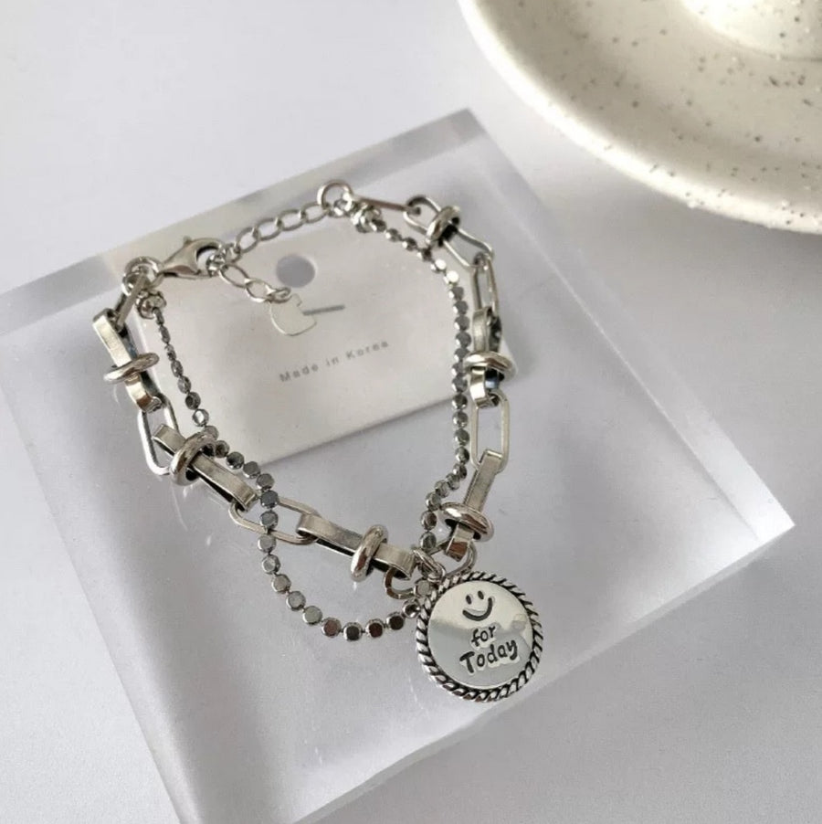 925 Knot x Beads Layered Chain Bracelet (BACKORDER)