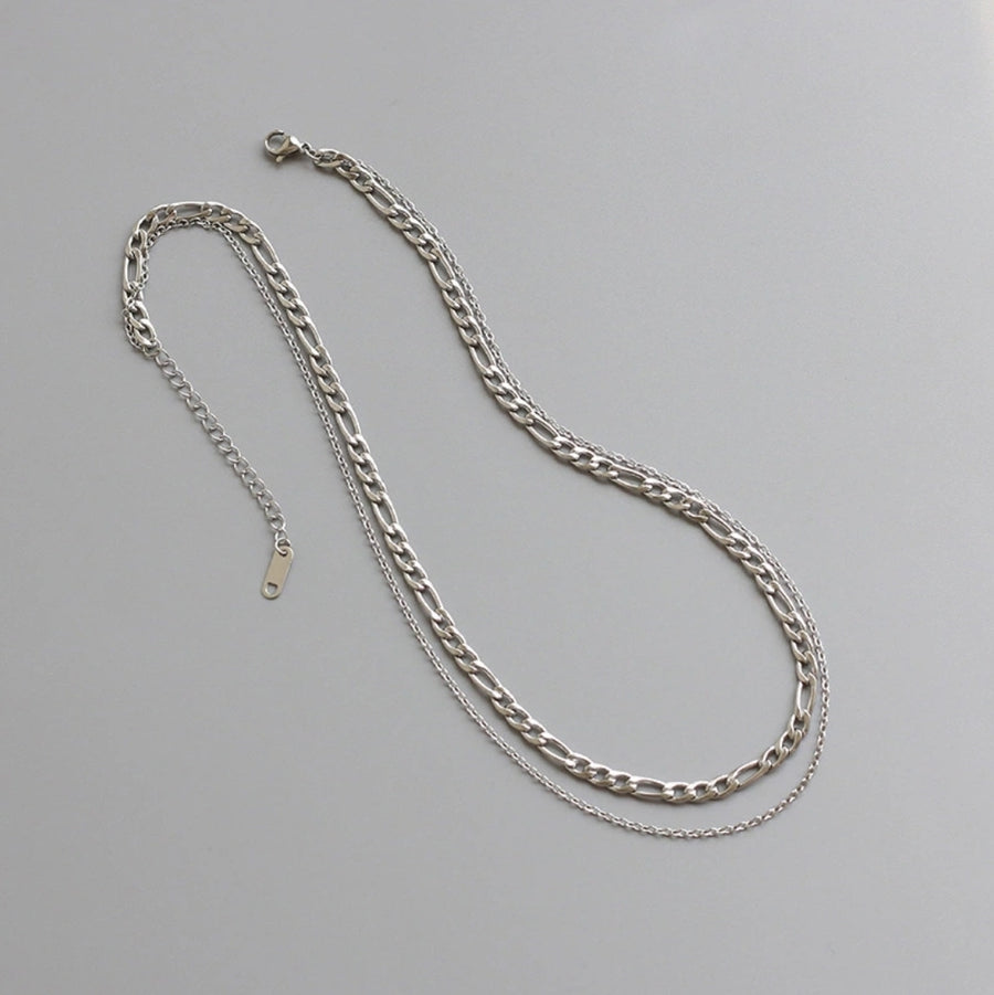 925 Duo Figaro Chain Necklace (BACKORDER)