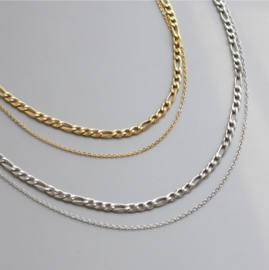 925 Duo Figaro Chain Necklace (BACKORDER)