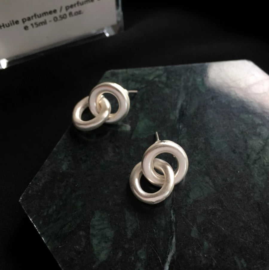 925 Duo Loop Hoops Earrings (BACKORDER)