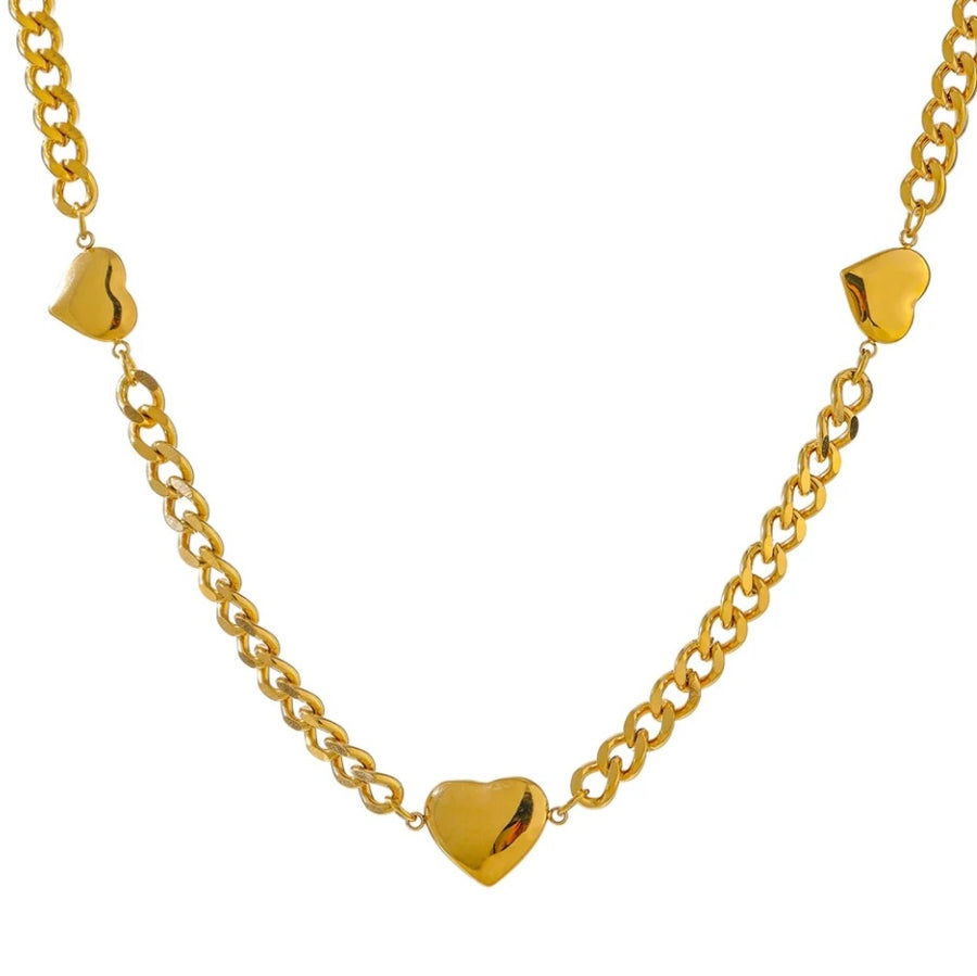 SS Chunky Chain Heart Necklace (BACKORDER)
