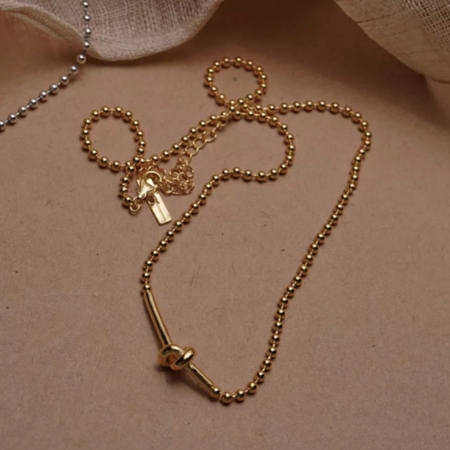 18K Knot on Beads Necklace (BACKORDER)
