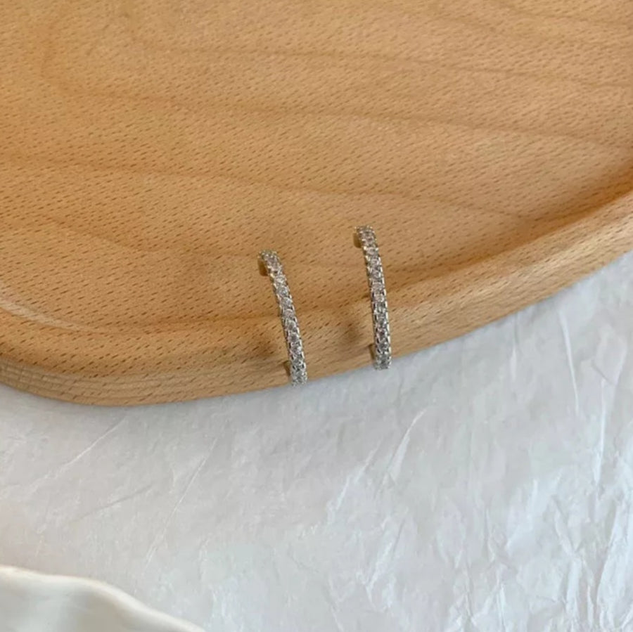 925 Hook On Crystal Cuff Earrings (BACKORDER)