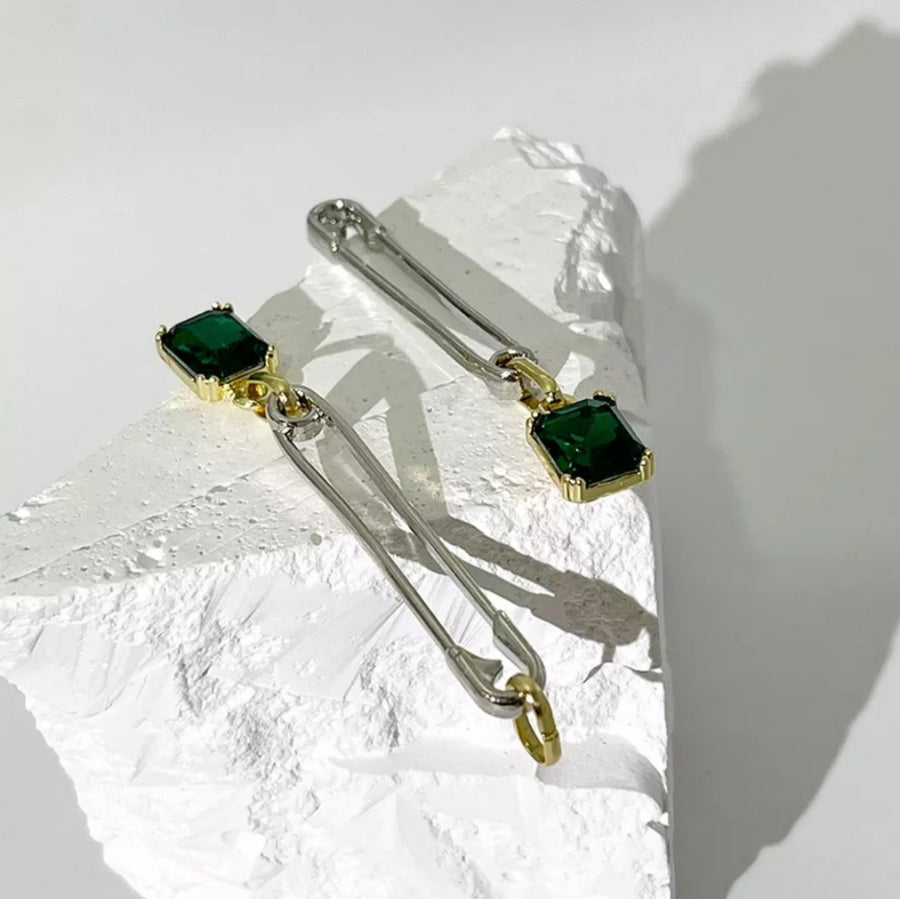 925 Emerald Green Crystal Pin Series (BACKORDER)