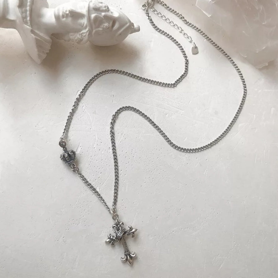 925 Vintage Cross Necklace (BACKORDER)