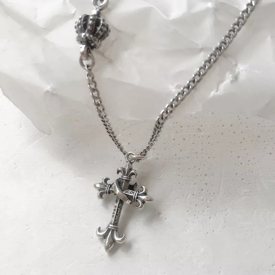 925 Vintage Cross Necklace (BACKORDER)
