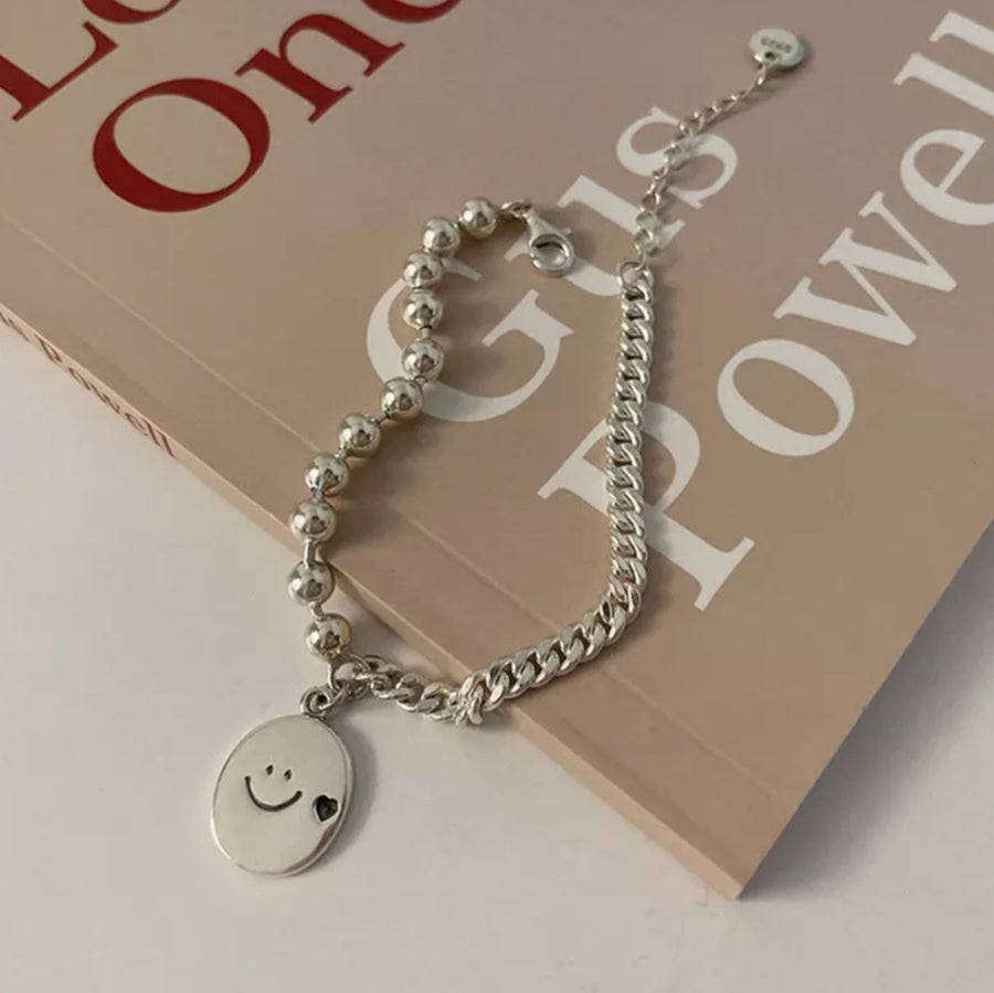 925 Smiley Beads x Chain Bracelet (BACKORDER)