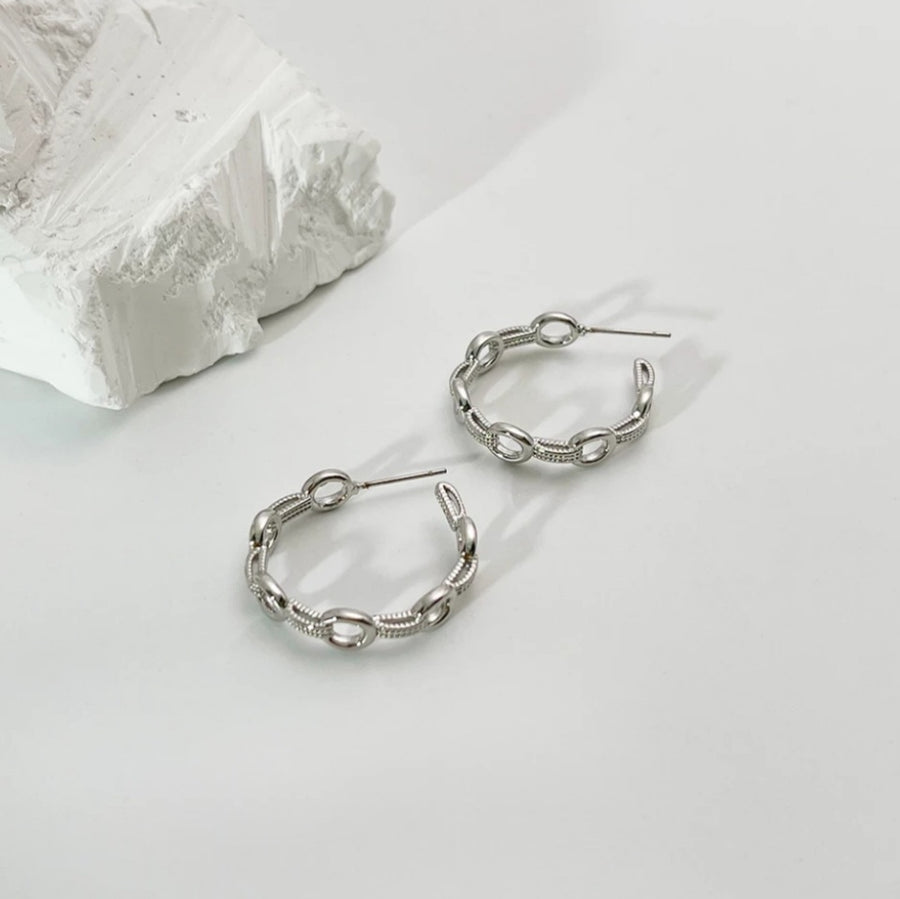 925 Jubs Circle Link Earhoops (BACKORDER)