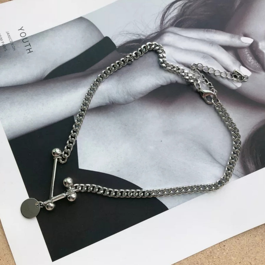 SS Helix Pin Ball Necklace (BACKORDER)
