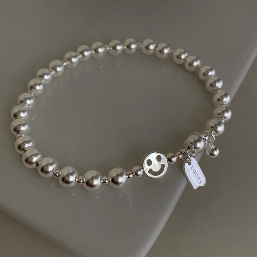 925 Happy-go-lucky Beads Elastic Bracelet
