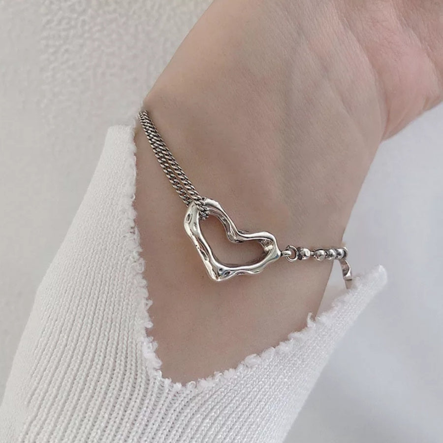 925 Hollow Heart Beads Bracelet (BACKORDER)