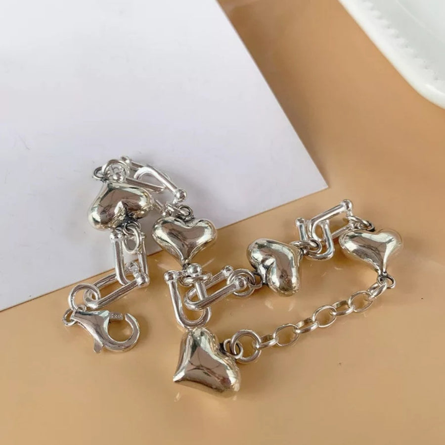 925 Puffy Heart Lyla Chain Bracelet (BACKORDER)