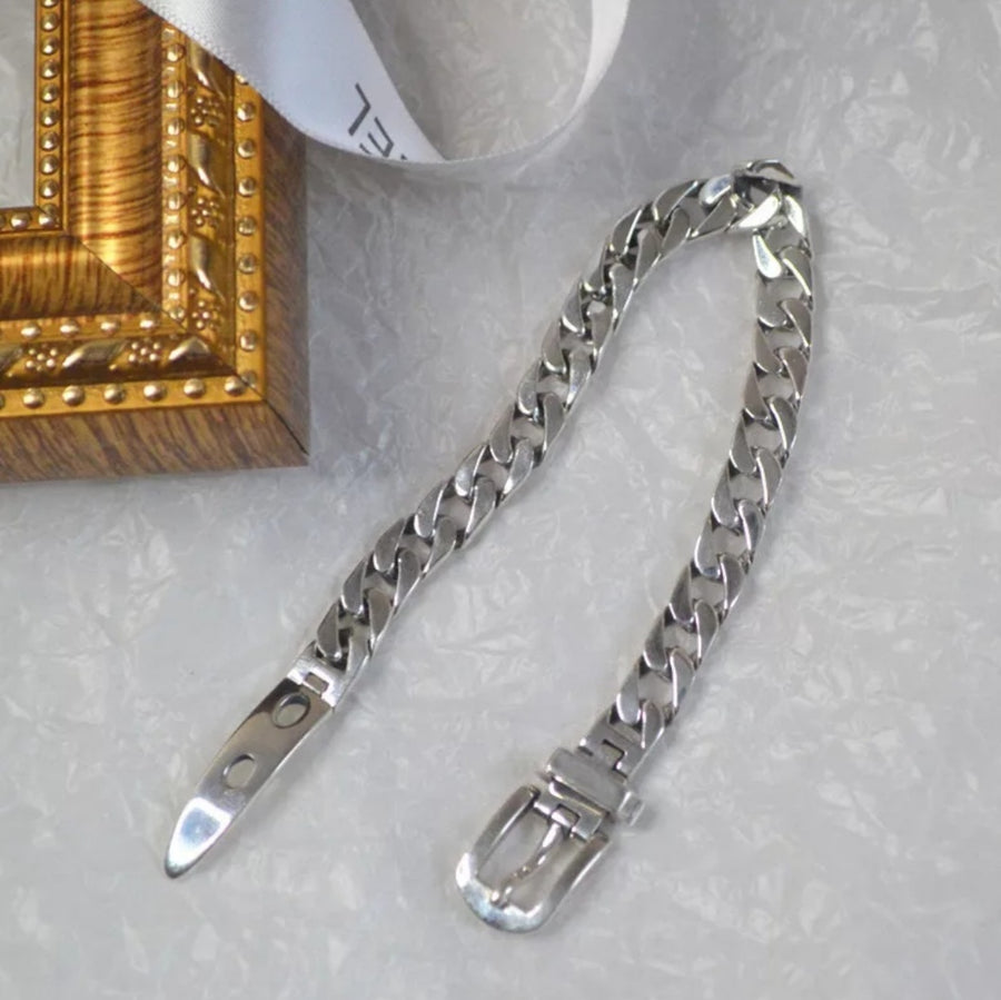 925 Belt Chain Buckle Bracelet (BACKORDER)
