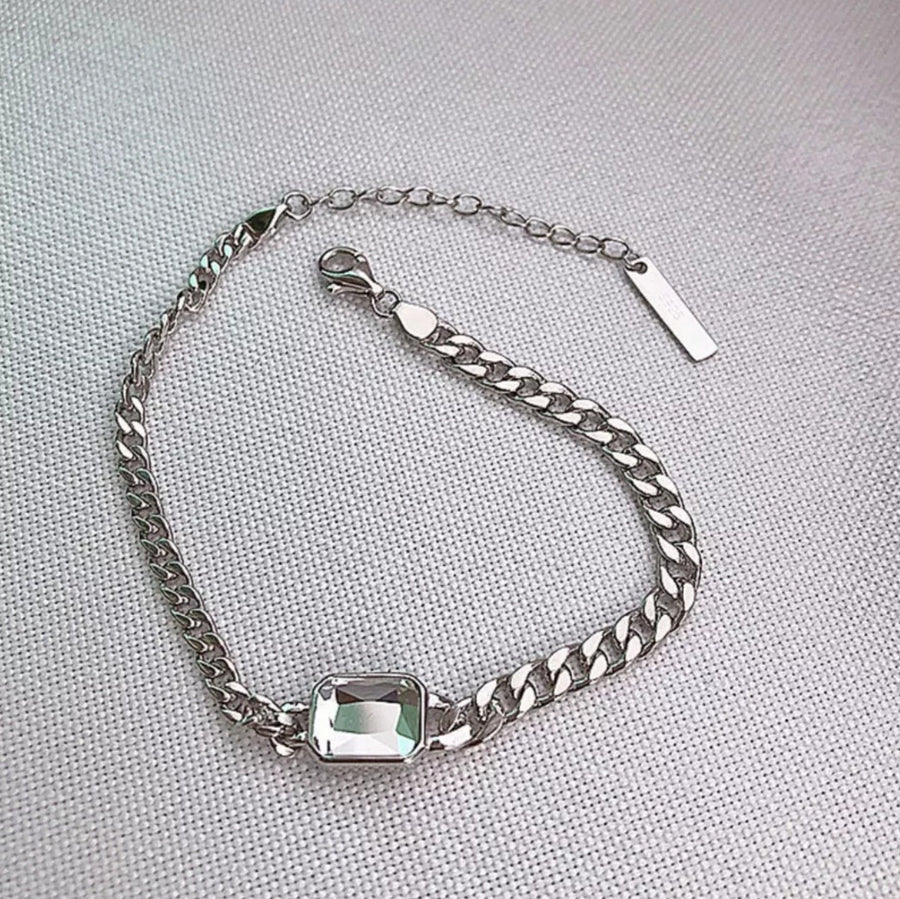 925 Crystal Flat Chain Bracelet (BACKORDER)