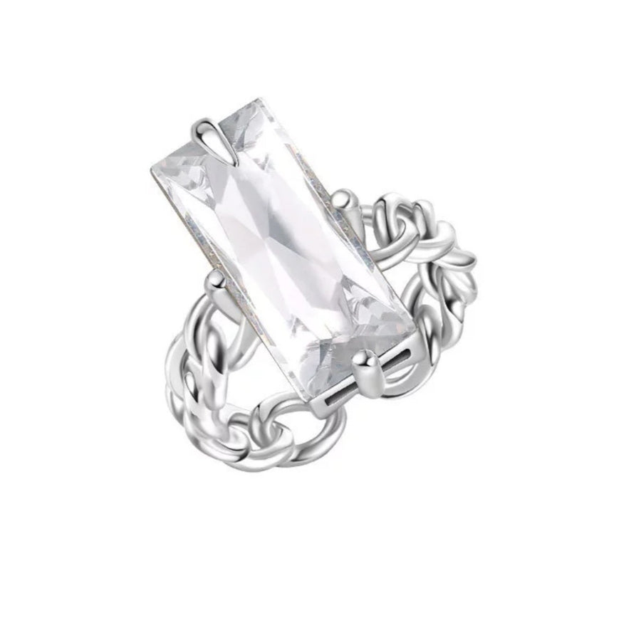 925 Crystal Gem Chain Rings Series