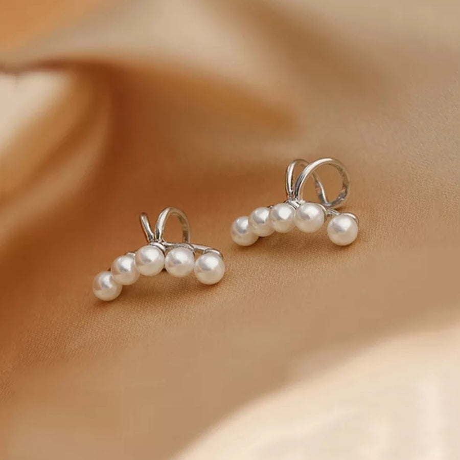 925 Little Pearls Curve Ear Cuffs (BACKORDER)