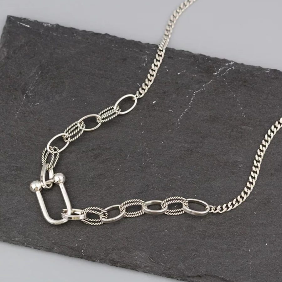 925 Lyla Horseshoe Multi Chain Necklace (BACKORDER)