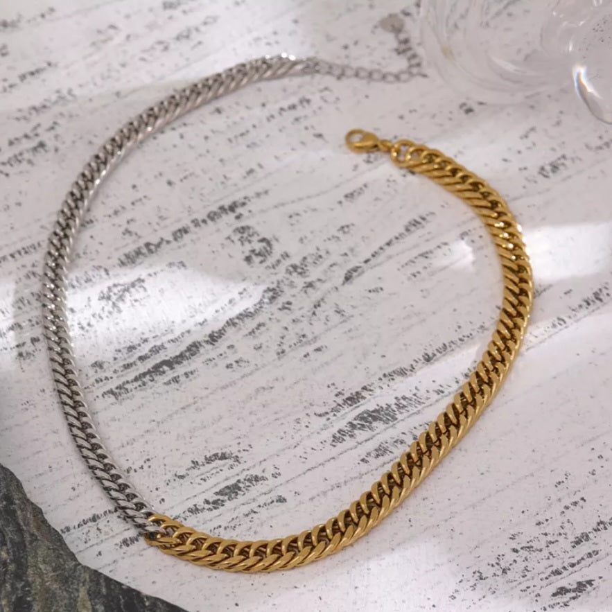 SS Half Tone Foxtail Necklace (BACKORDER)
