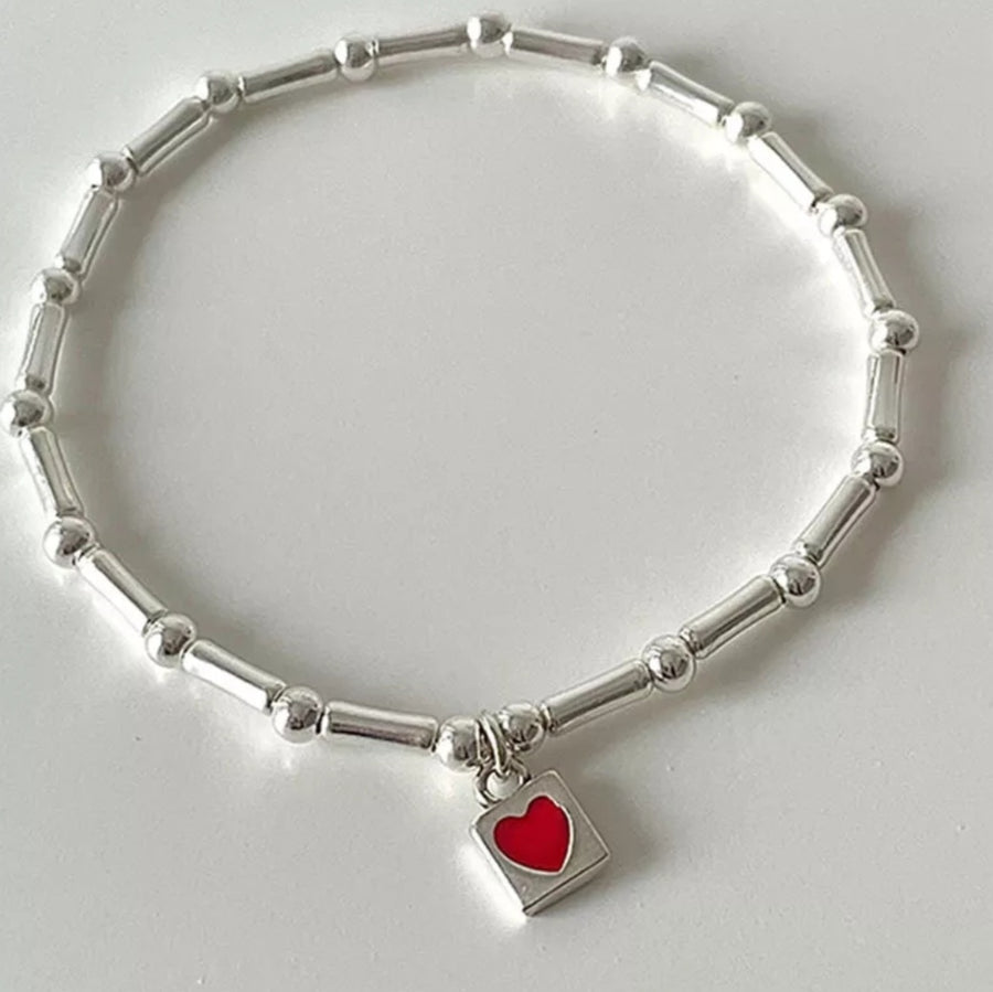925 Queen Of Heart Elastic Beads Bracelet (BACKORDER)