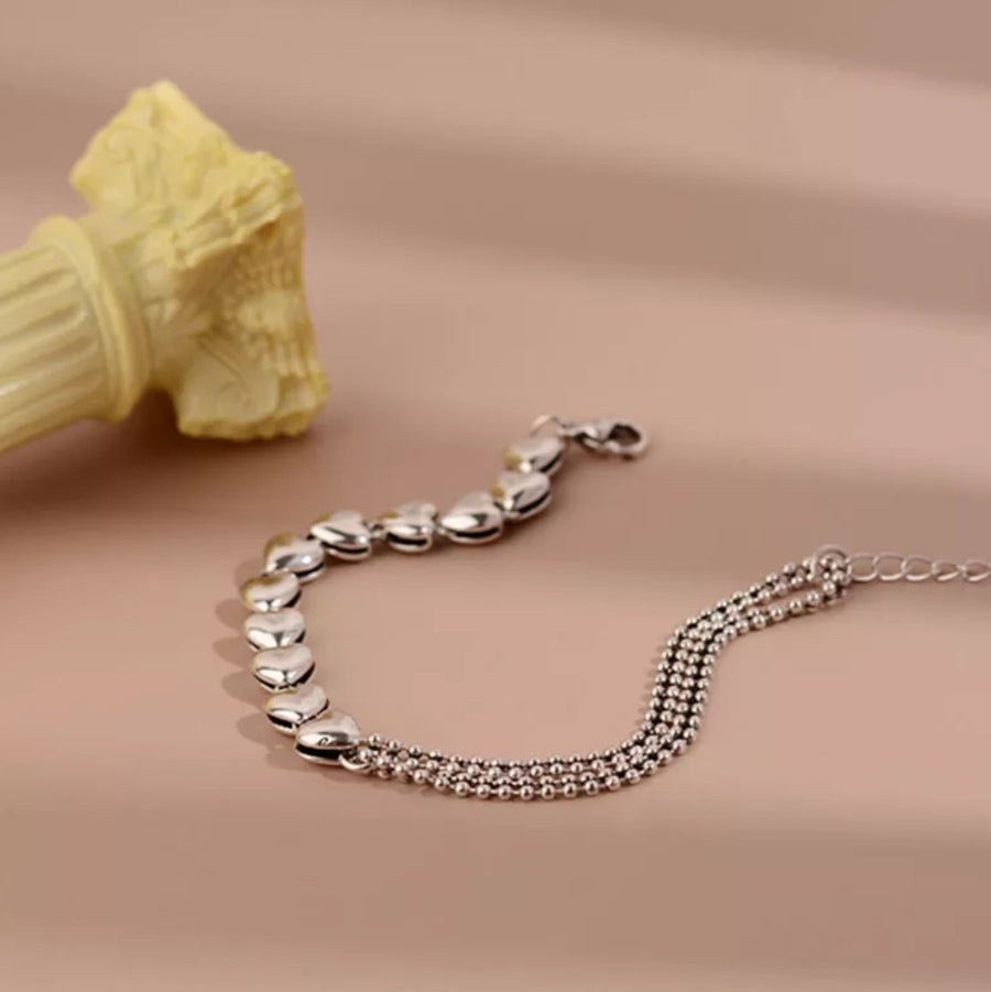 925 Link Heart x Beads Bracelet (BACKORDER)
