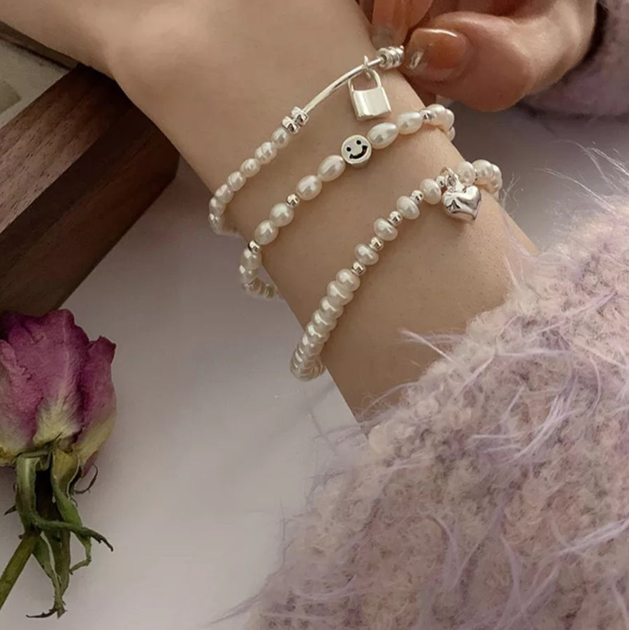 925 Beads x Pearls Elastic Bracelet