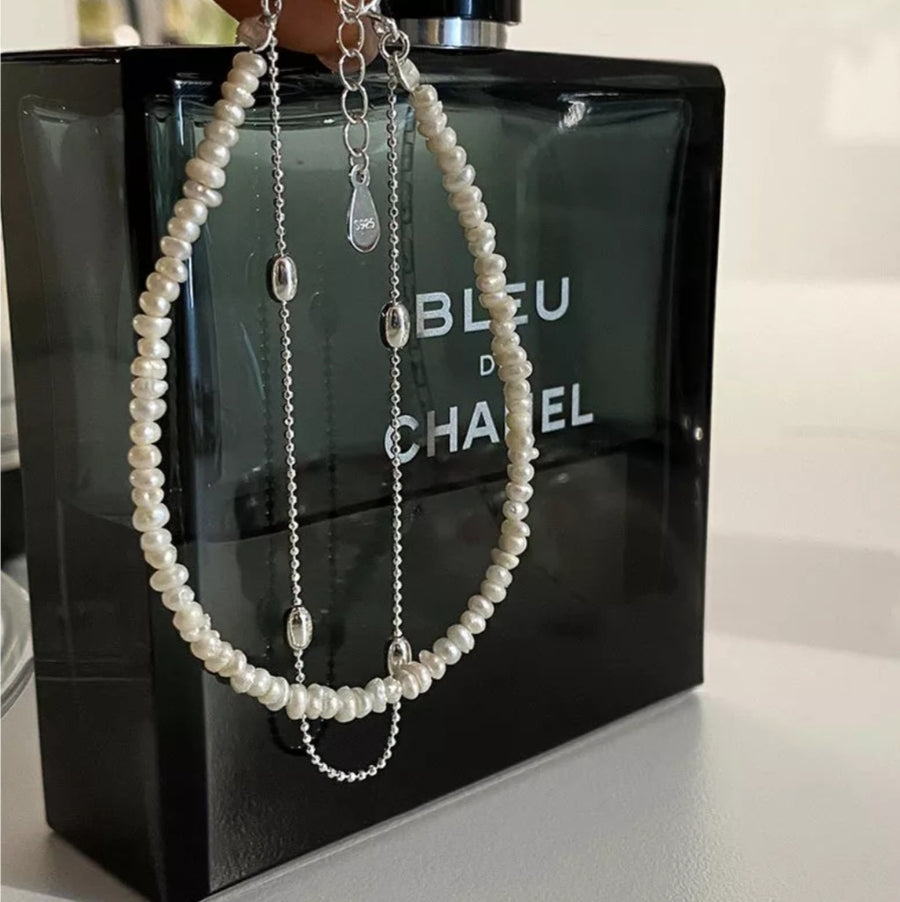 925 Mini Pearls x Beads Duo Layered Bracelet (BACKORDER)