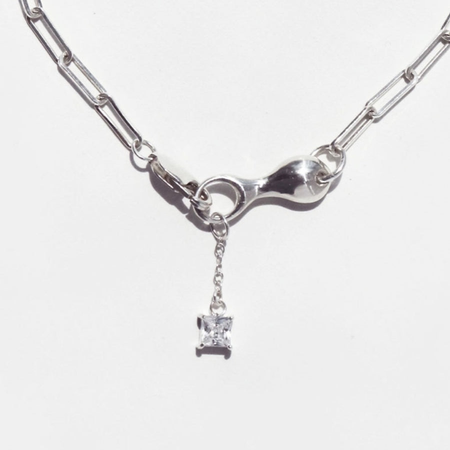 925 Dangling Crystal Chain Necklace