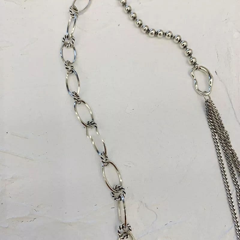 925 Horseshoe Crystal Multi Chain Necklace (BACKORDER)