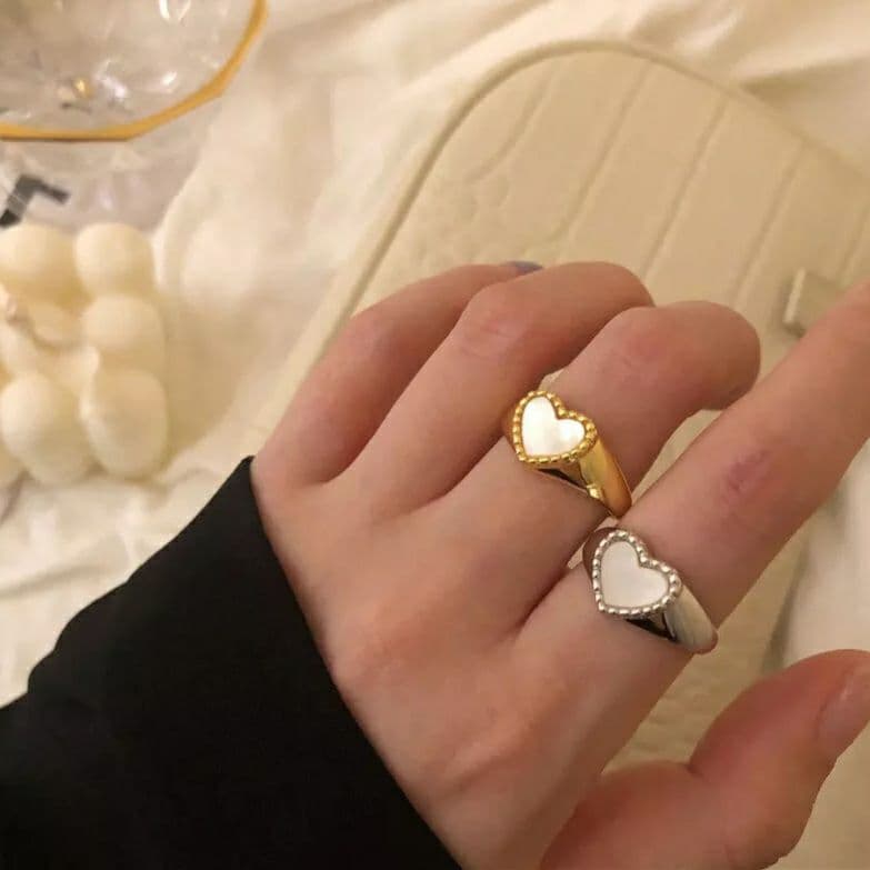 925 Stone Heart Ring (BACKORDER)